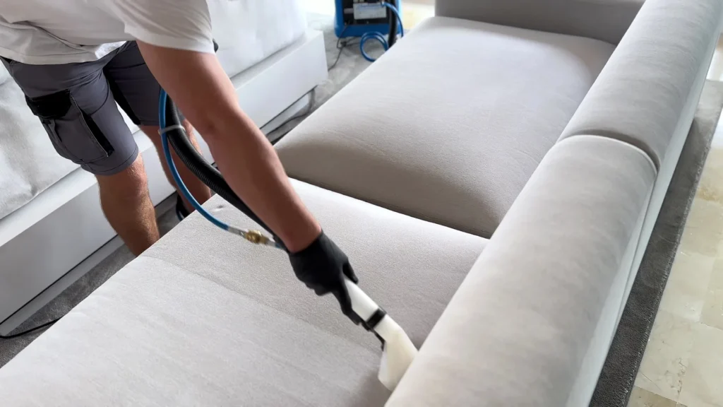Limpieza profesional de sofá con inyección-extracción a domicilio en Marbella