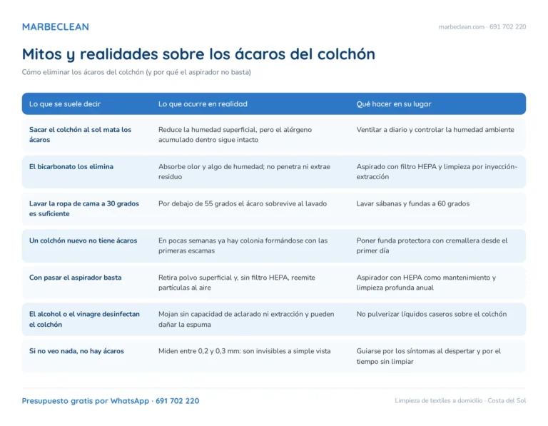Cómo eliminar los ácaros del colchón (y por qué el aspirador no basta)