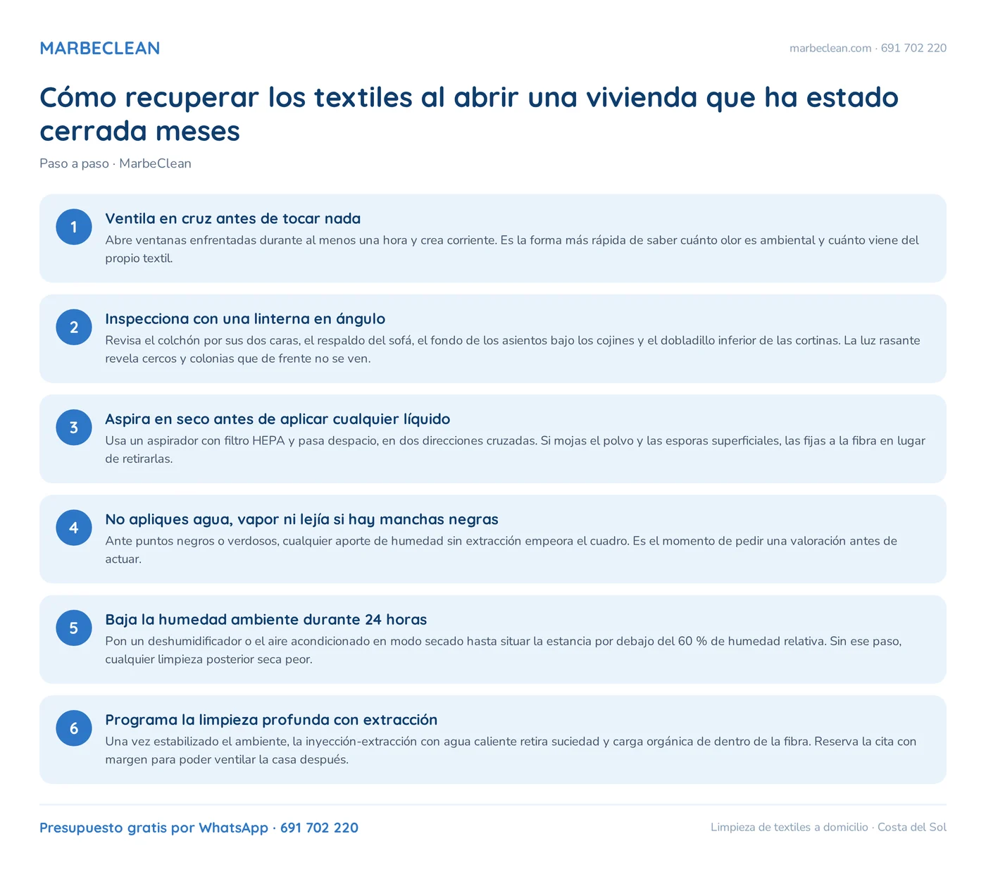 Cómo recuperar los textiles al abrir una vivienda que ha estado cerrada meses