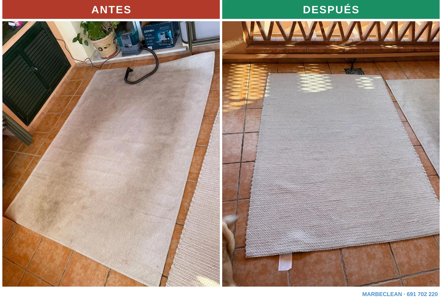 Antes y después de trabajos reales — MarbeClean